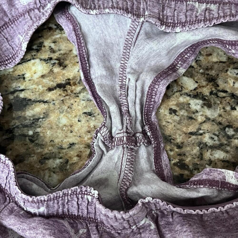 PINK Victoria’s Secret Pajama Shorts Small Purple Dog Print Low Rise Flip Waist - Picture 5 of 7